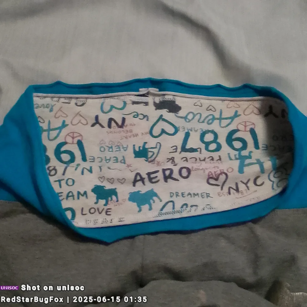 Wide Leg Size Small Petite Aero Stylish Gray Leggings with Blue Waistband - Picture 5 of 8